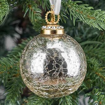 Aged Glass Ball Gold 8 cm