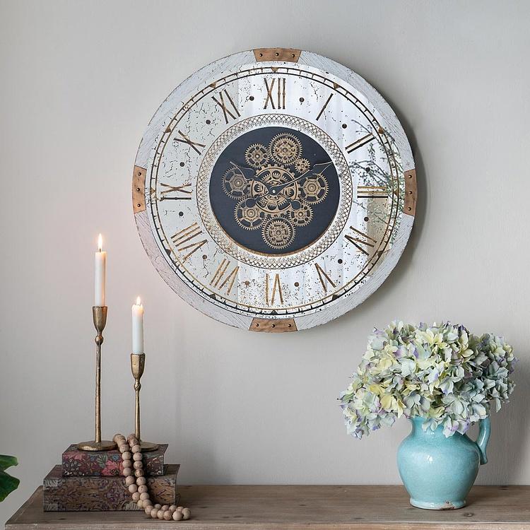 Настенные часы в стиле барокко с шестерёнками Baroque Round Wall Clock With Gears