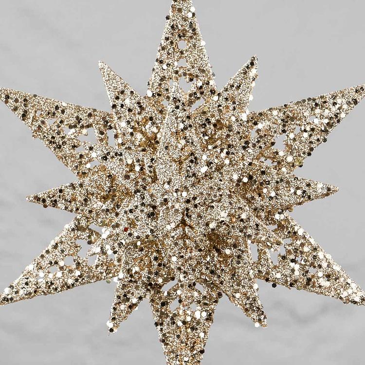 Верхушка на ёлку Звезда цвета шампань Star Tree Topper Champagne 33 cm