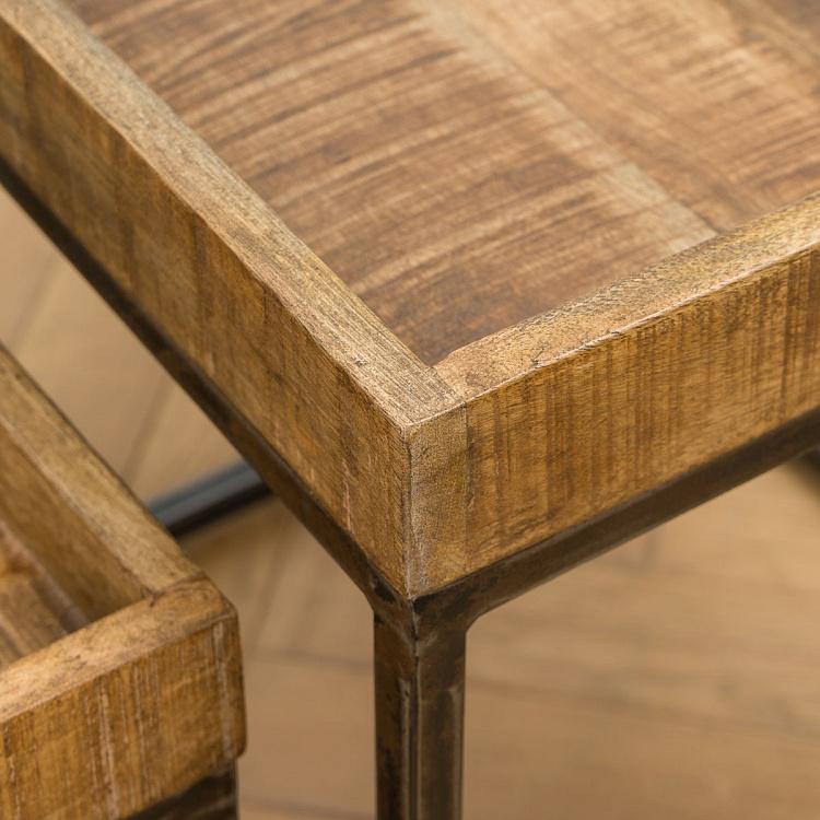 Комплект из двух столиков Револь Set Of 2 Revol Side Tables Mango Wood