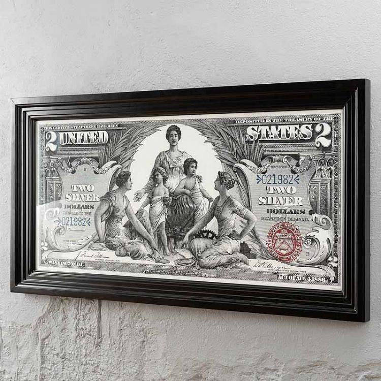 Картина-принт Серебряный сертификат Науки Silver Certificate Science Art