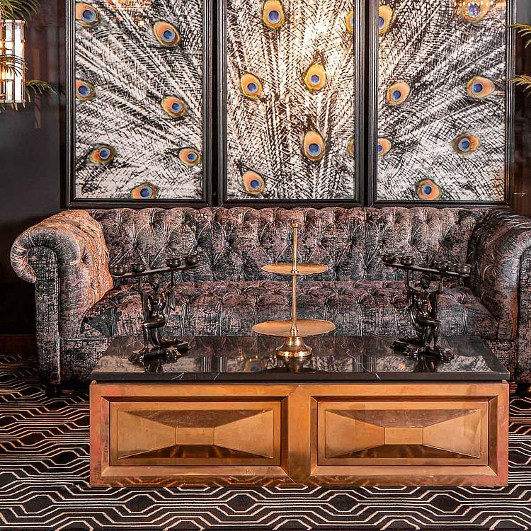 Двухуровневая сервировочная подставка золотого цвета Two Tiers Etagere Gold