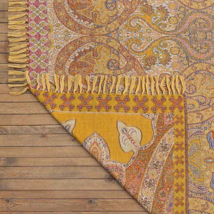 Двустороннее покрывало Варанаси, жаккард и варёная шерсть, 150x310 см Pure Wool Jacquard Throw Varanasi 150x310 cm