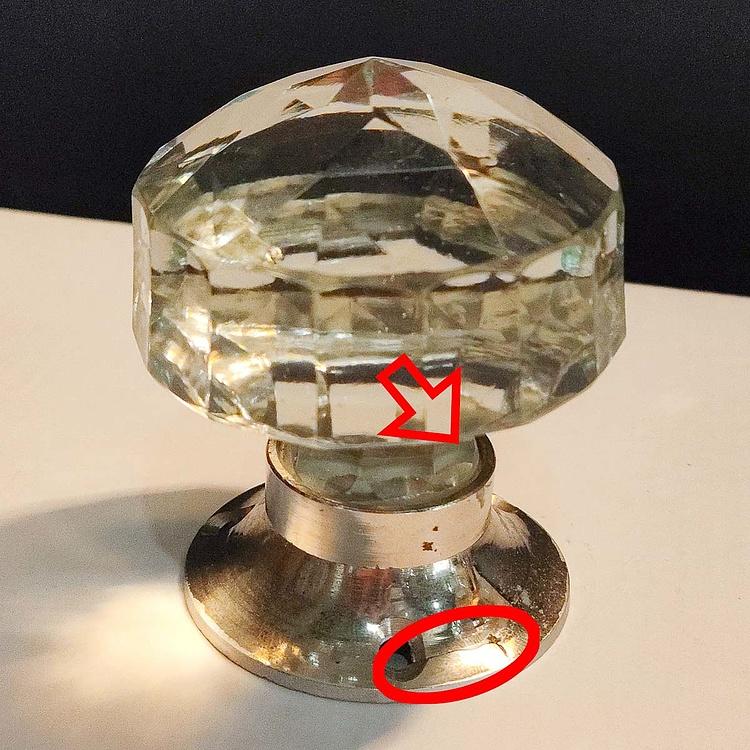 Двусторонняя дверная поворотная ручка Кристалл 2 дисконт Cristal 2 Swivel Door Knob discount