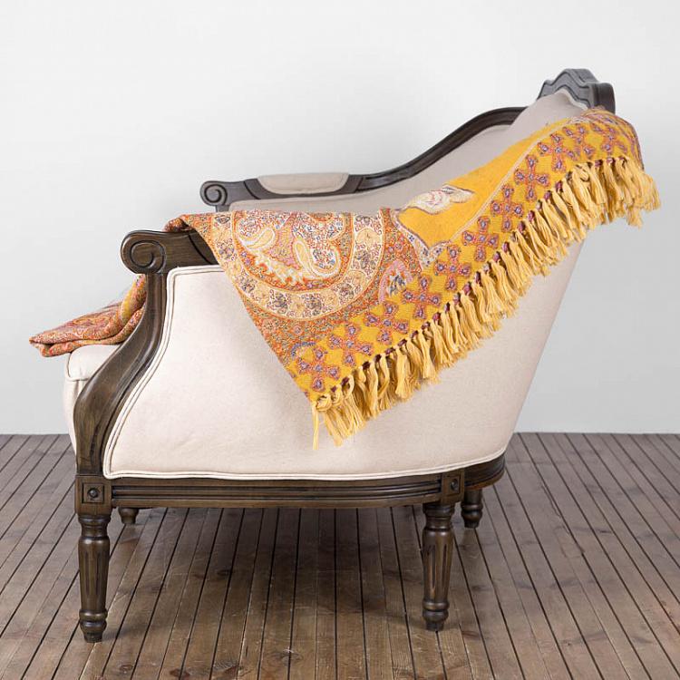 Двустороннее покрывало Варанаси, жаккард и варёная шерсть, 150x310 см Pure Wool Jacquard Throw Varanasi 150x310 cm