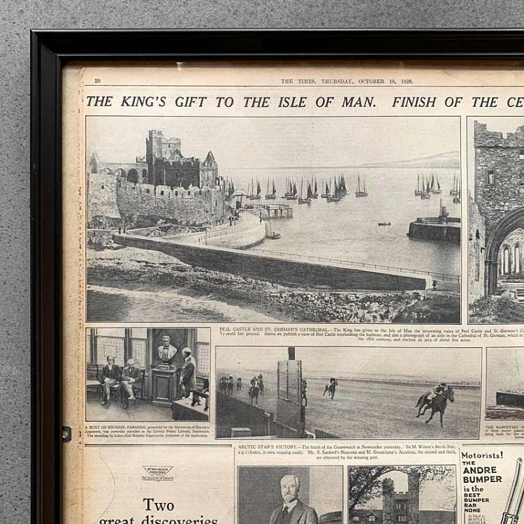 Винтажная газета в раме Таймс, 18 октября 1928 Vintage Times, Oct 18, 1928