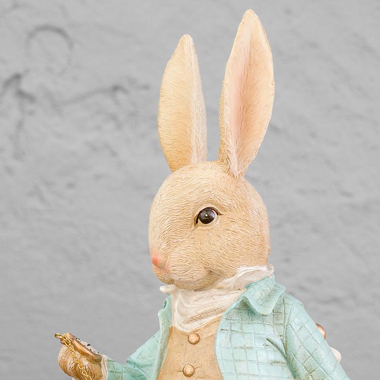 Новогодняя фигурка Опаздывающий кролик Too Late Rabbit Cream Blue 41 cm