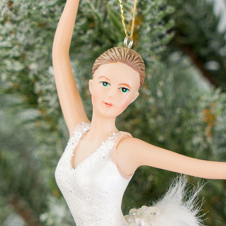 Набор из трёх ёлочных игрушек Балерины из Лебединого озера Set Of 3 Tulle Swan Lake Ballerinas White 19 cm