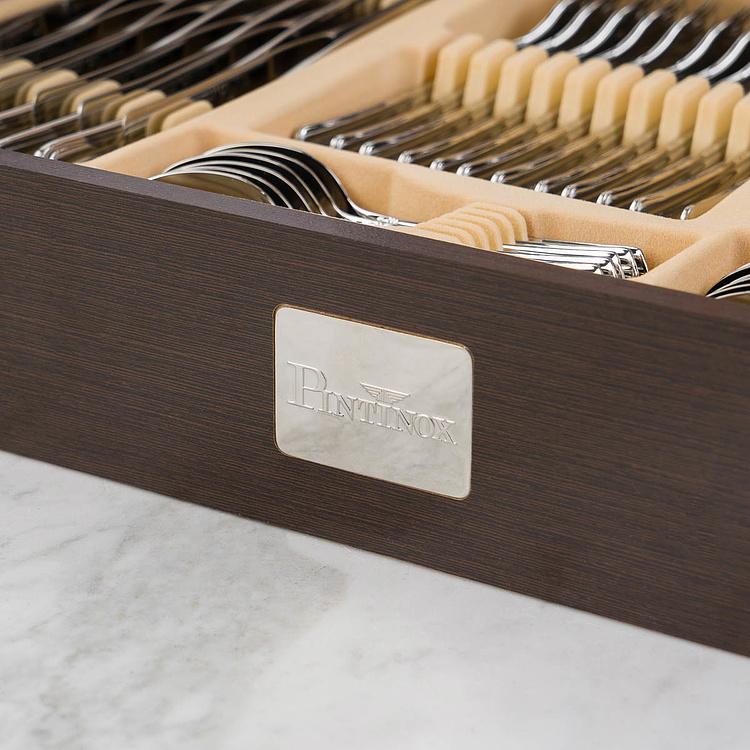 Набор из 126 столовых приборов на 12 персон в деревянной коробке Бернини Set Of 126 Cutlery Pieces Bernini Wooden Box