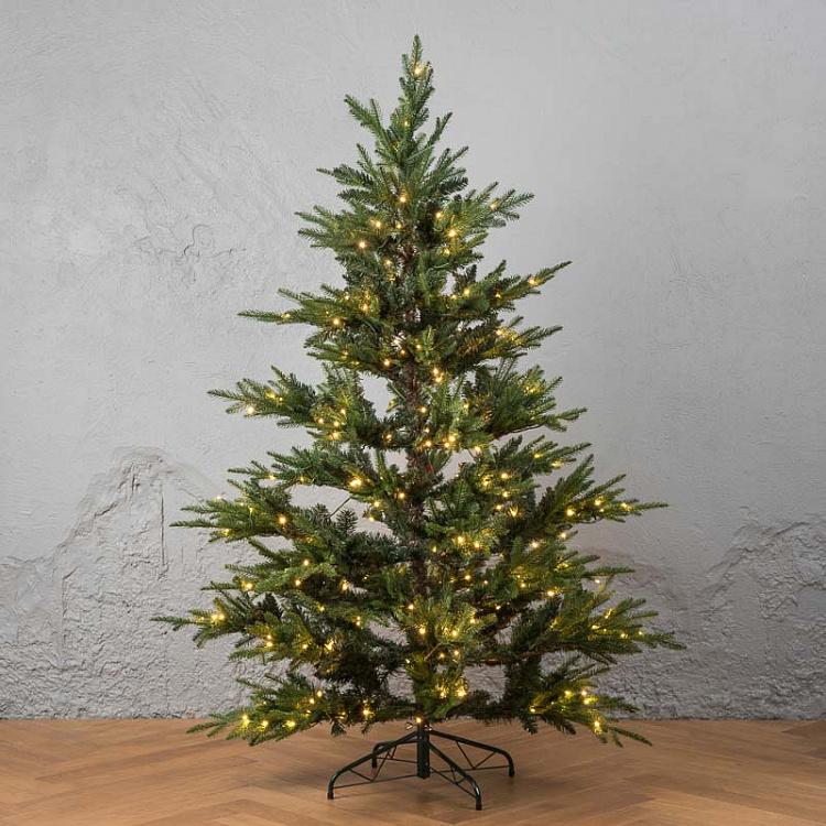 Искусственная новогодняя ёлка с led-гирляндой на 340 лампочек, 185 см Green Spruce With 340 LED Bulbs 185 cm