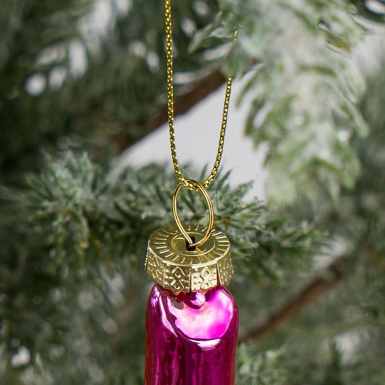 Набор из двух ёлочных игрушек Губные помады Set Of 2 Glass Lipsticks Gold Pink Black 11 cm