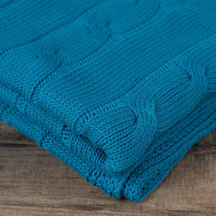 Синий вязаный плед Мессина Messina Knit Throw Royal Blue