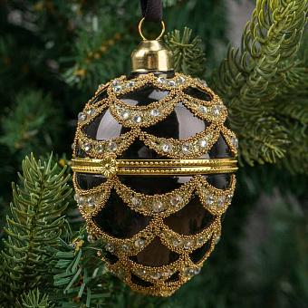 Xmas Egg Box Black And Gold 2 10 cm