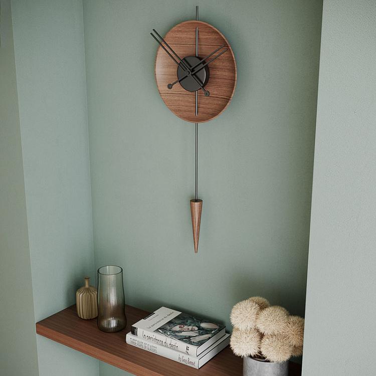 Настенные часы из ореха Орбита Orbit Walnut Clock