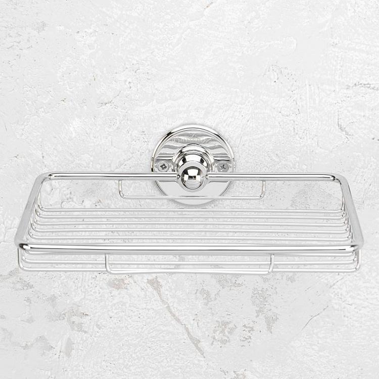 Прямоугольная полка-решётка цвета хром, S Shelf Basket Chrome Small