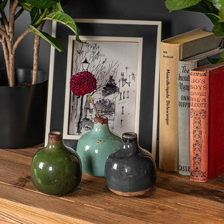 Керамическая бирюзовая мини-ваза Ceramic Vase Turquoise Mini