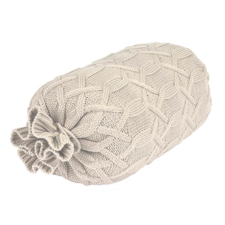 Бежевый шерстяной плед Вермонт в вязаном тубусе, 130x180 см Vermont Plaid Dark Beige 130x180 cm