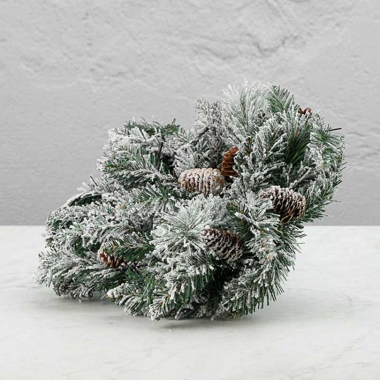 Новогоднее украшение с подсветкой Снег на ёлке, S 35 Led Light Flock Pine Snowflake Battery Operated 40 cm