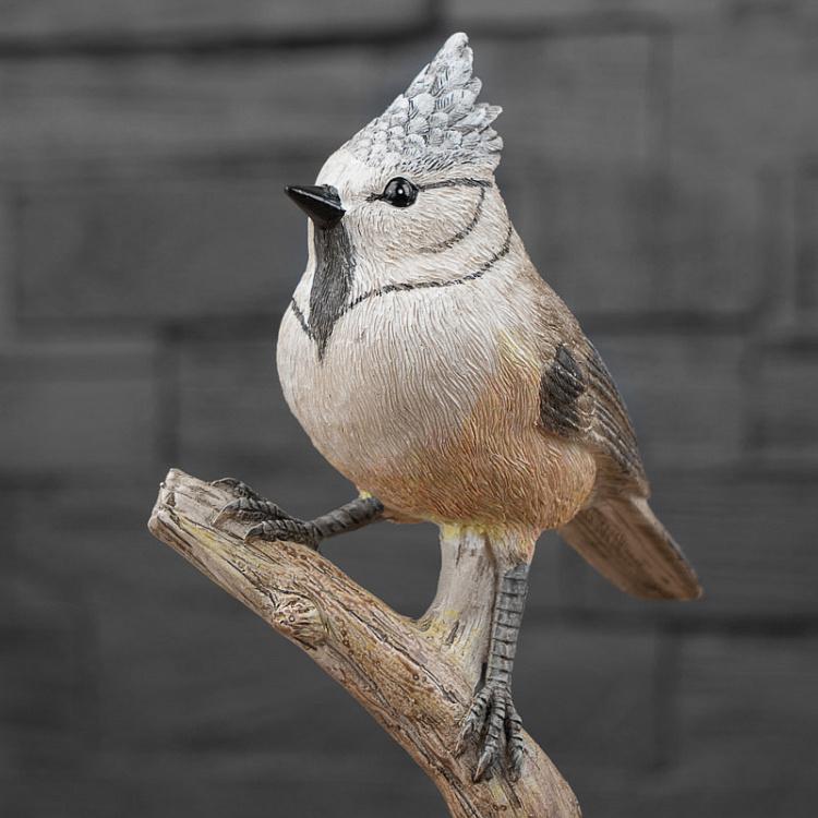 Статуэтка Хохлатая синица на ветке Crested Tit On Branch