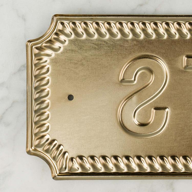 Металлическая табличка латунного цвета Джентльмены Brass Sign Gents