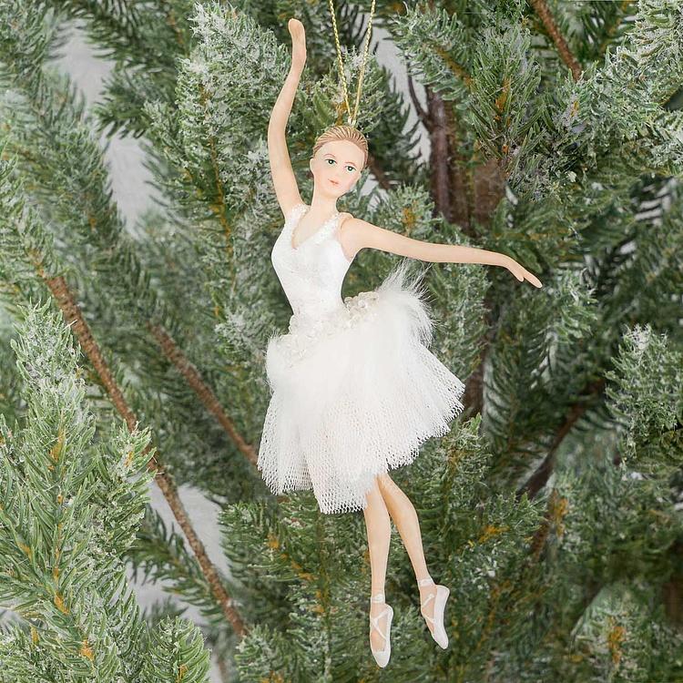 Набор из трёх ёлочных игрушек Балерины из Лебединого озера Set Of 3 Tulle Swan Lake Ballerinas White 19 cm