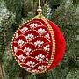 Ёлочная игрушка Pearl Ornament Velvet Ball Red 10 cm