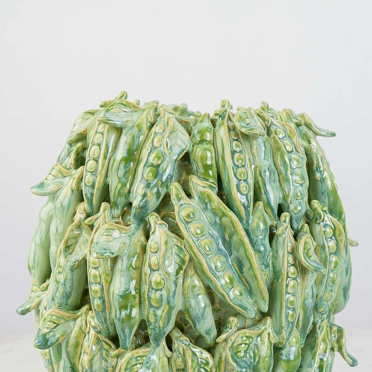 Зелёная широкая ваза Стручки гороха Peapod Green Vase Wide