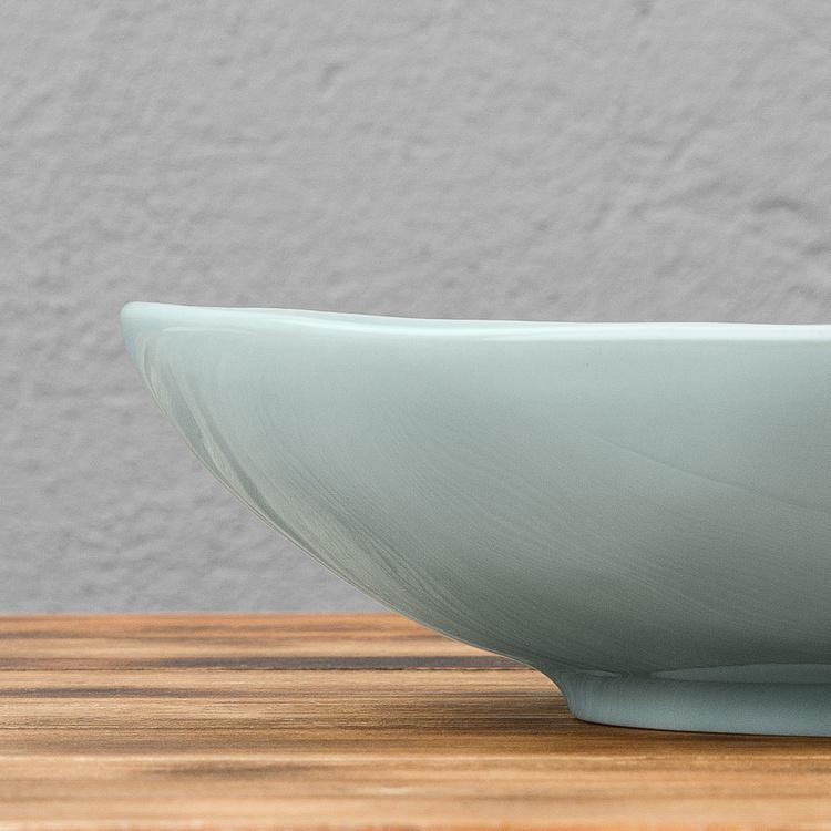 Голубая тарелка для пасты Пчёлы Abeille Ceramic Blue Pasta Plate