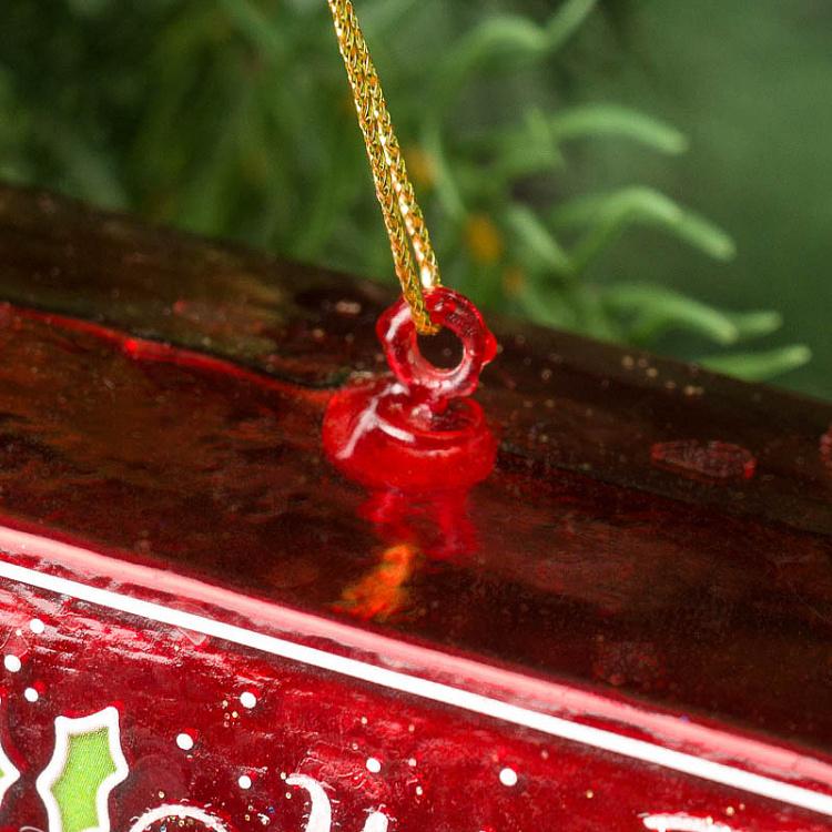 Ёлочная игрушка Красный рождественский грузовик Glass Merry Xmas Truck Red 17,5 cm