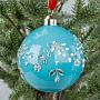 Ёлочная игрушка Glossy Blue Ball With Silver Branches 10 cm