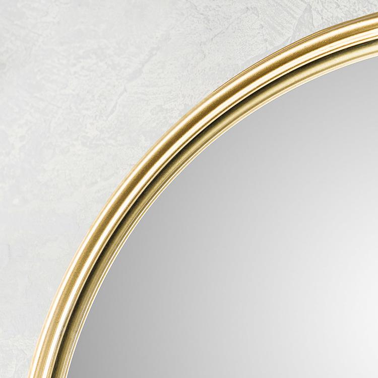 Круглое выпуклое зеркало в золотистой раме, L Gold Frame Convex Mirror Large