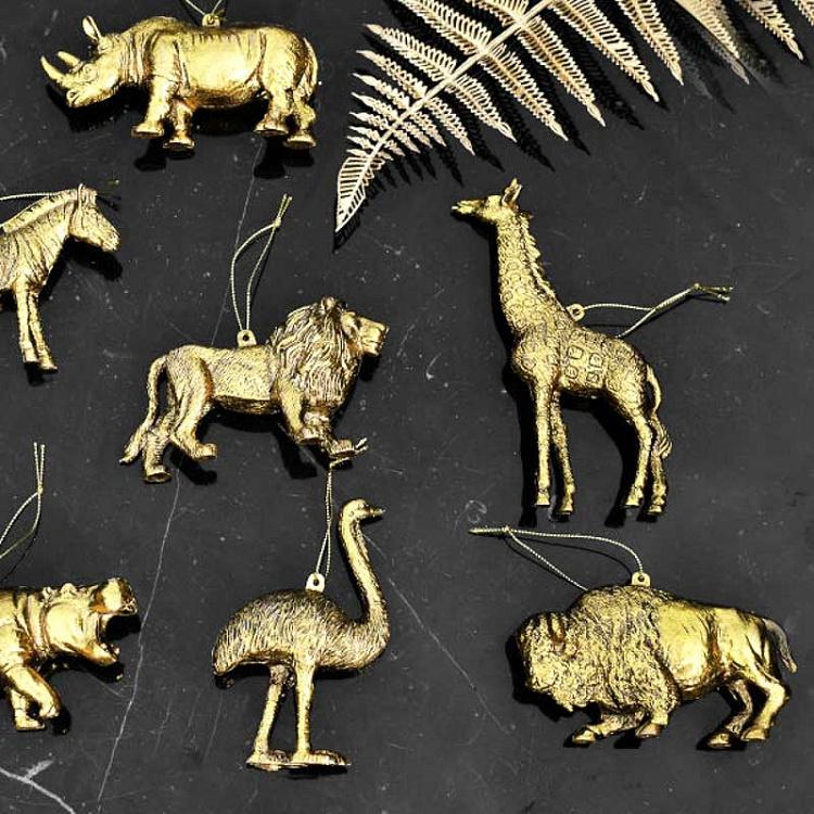 Ёлочная игрушка Золотой лев Hanger Lion Gold 12,5 cm