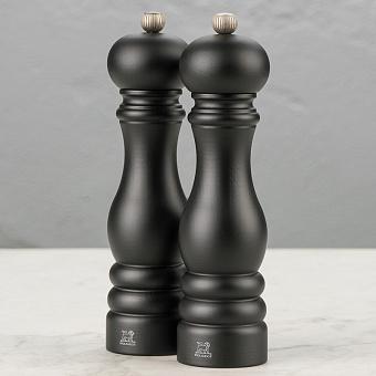 Set Of 2 Paris Pepper Salt Mills Matte Black