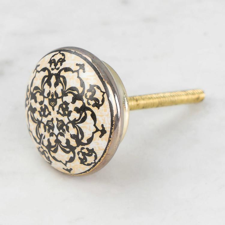 Керамическая мебельная ручка Мандала Mustard Gold Mandala Ceramic Knob