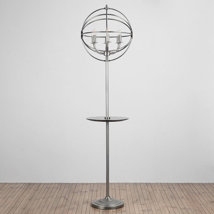 Торшер со столиком из мрамора и гироскопом Gyro Floor Lamp With Tray