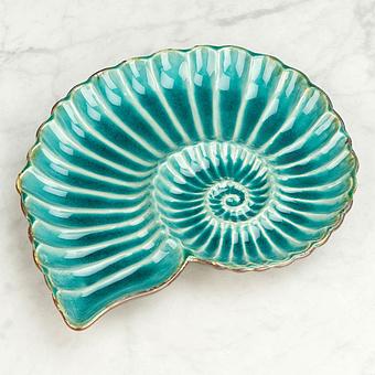 Aqua Round Shell Dish Medium