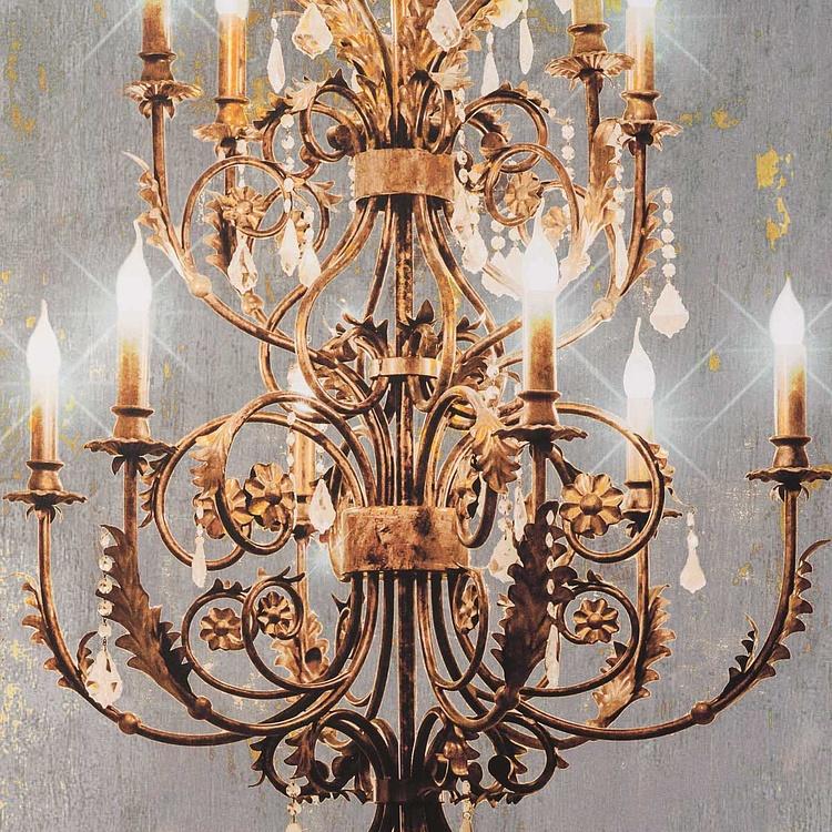 Картина-принт диптих со светодиодной подсветкой Большая люстра  Set Of 2 Prints Grand Chandelier With Led