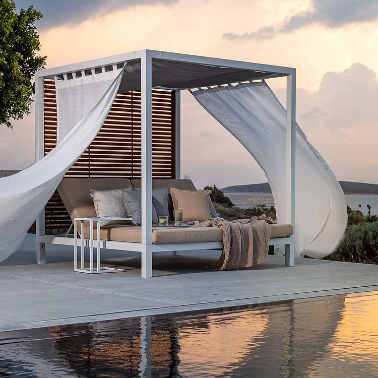 Белый садовый шатёр Каса Gazebo White Casa, Golden Teak