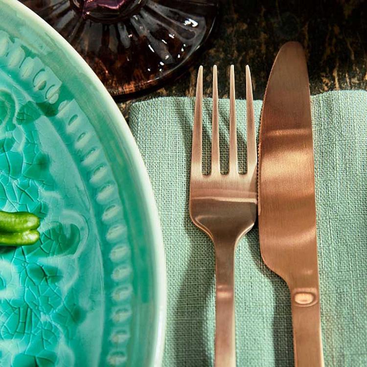 Набор из четырёх столовых приборов матовый медный Set Of 4 Cutlery Matt Copper