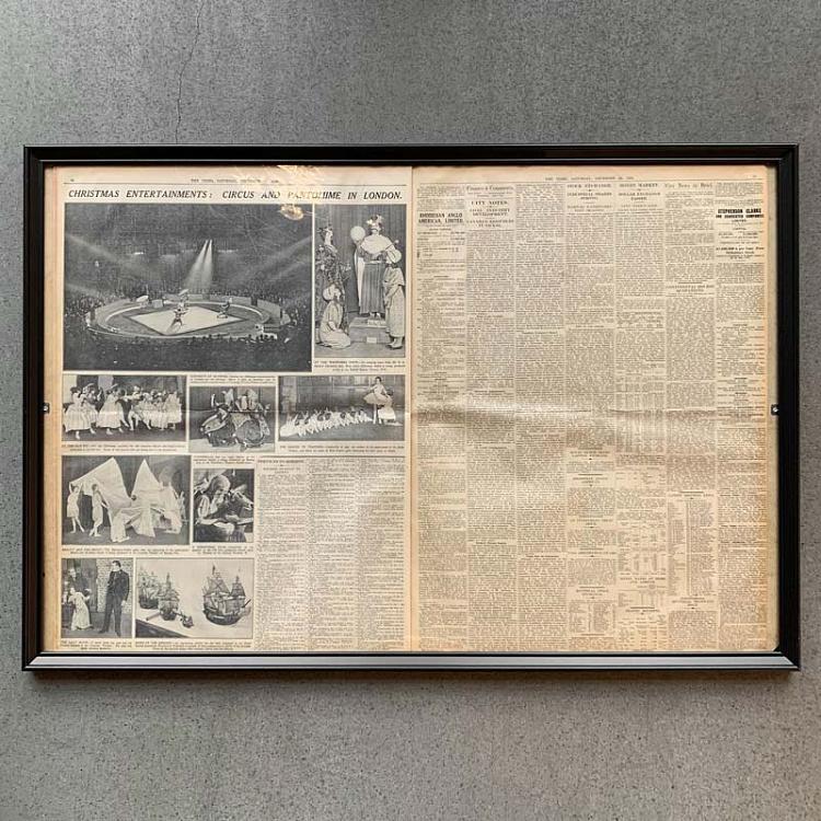 Винтажная газета в раме Таймс, 22 декабря 1928 Vintage Times, Dec 22, 1928