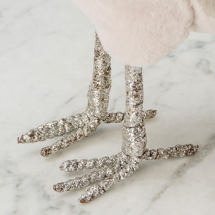 Новогодняя фигурка Сова с блёстками 2 Owl With Sparkles Head Left 34 cm