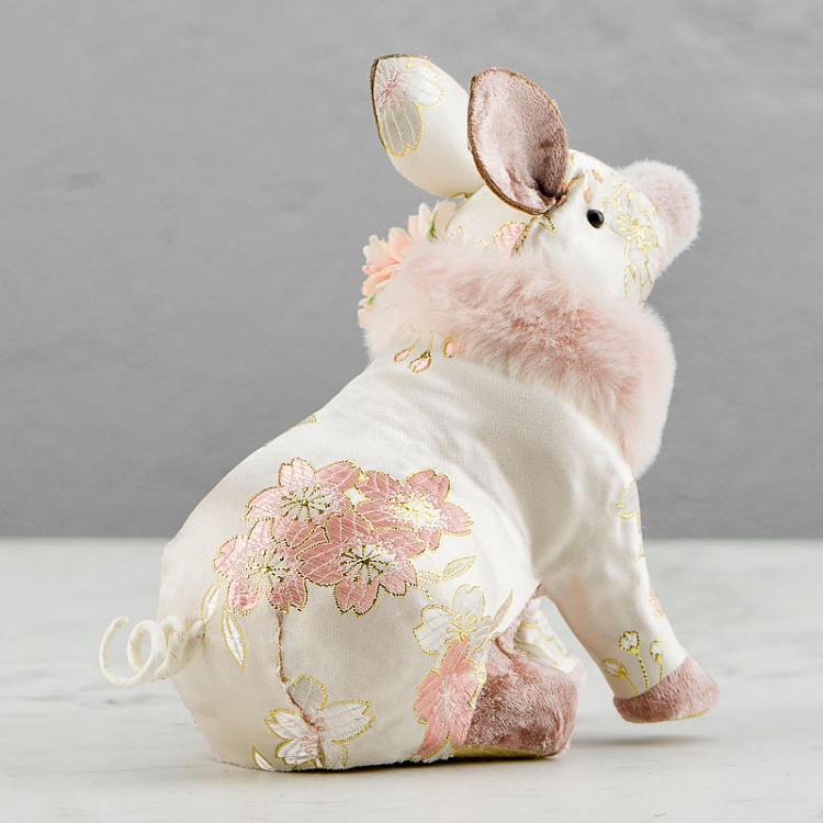 Фигурка из ткани Розовая свинья Fabric Seated Pig Pink
