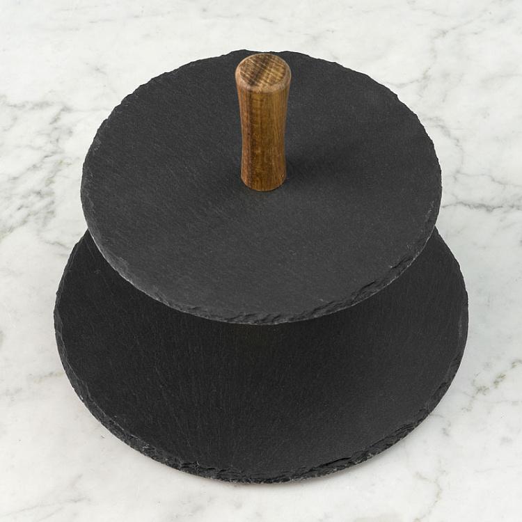 Двухуровневая сланцевая сервировочная подставка Slate 2 Levels Stand