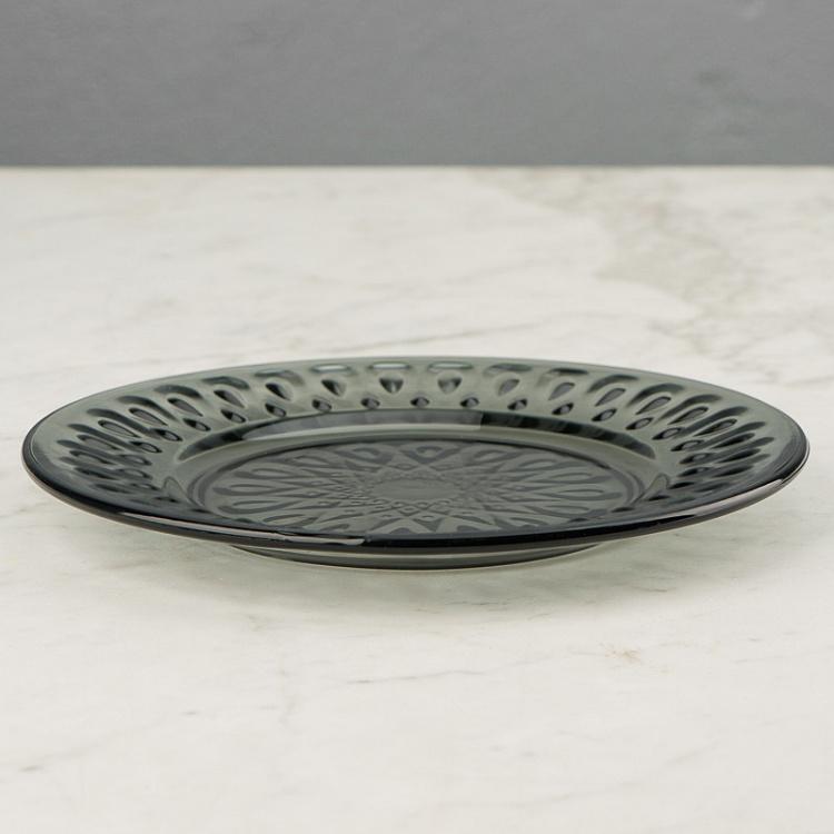 Антрацитово-серое блюдце Лион Lyonnais Anthracite Grey Dessert Plate