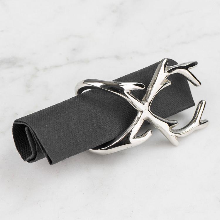 Кольцо для салфетки Оленьи рога Antler Napkin Ring Silver
