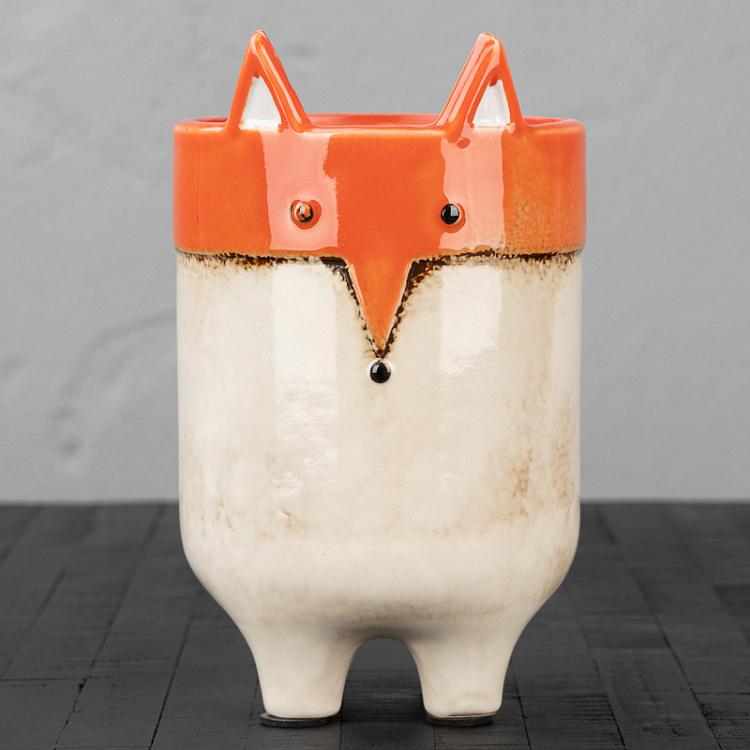 Керамическое кашпо Лиса Ceramic Pot Chipeur