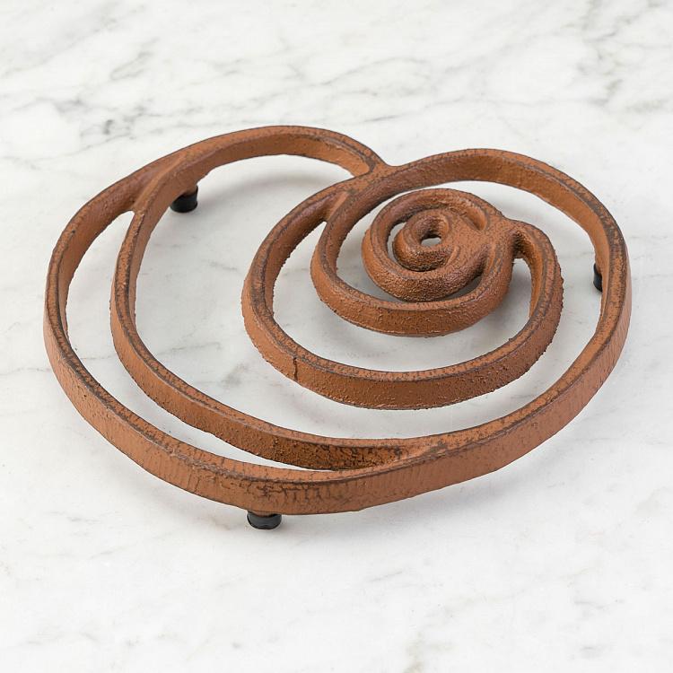 Подставка под горячее Чугунная ракушка округлая Round Shell Shaped Cast Iron Rusty Trivet