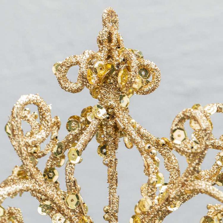 Верхушка на ёлку Люстра с блёстками Glitter Sequin Chandelier Tree Topper Gold 25,5 cm