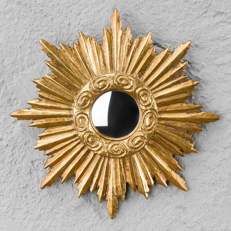 Выпуклое зеркало Золотое солнце с завитушками Sun Gold And Loops Mirror