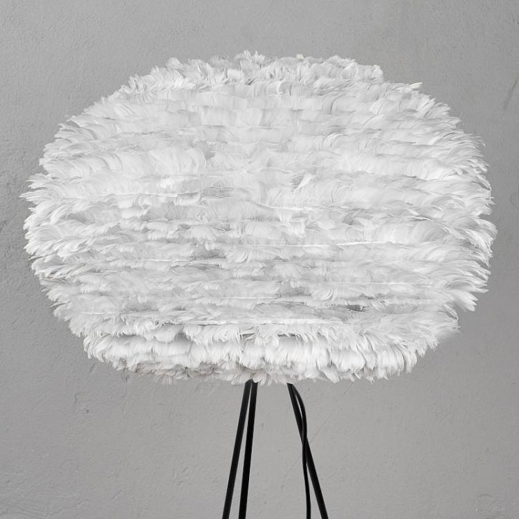 Торшер Эос на чёрной треноге, серые перья, XL Eos Floor Lamp With Black Tripod Extra Large